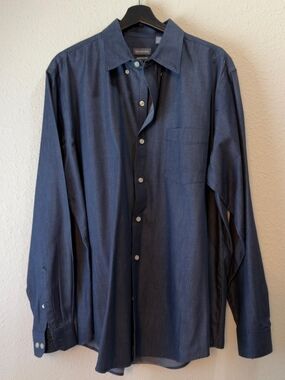 Van Heusen Navy Classic Fit Button-Up Shirt